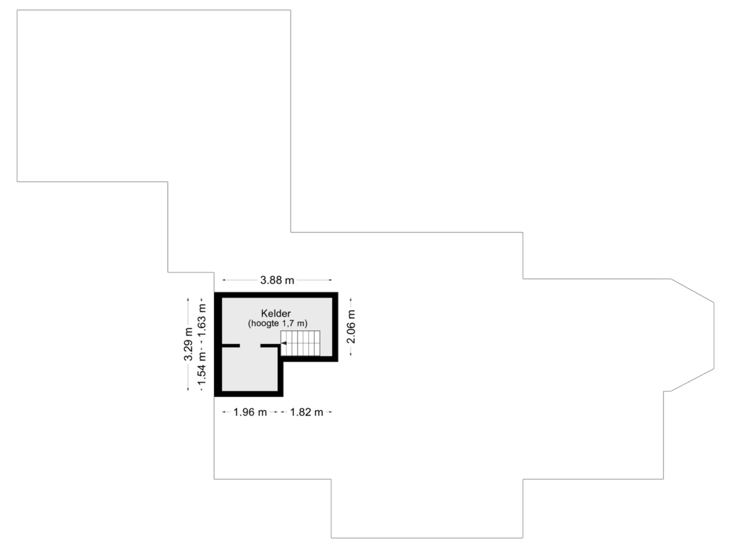 Bekijk plattegrond van Kelder van Belvédèreweg 4