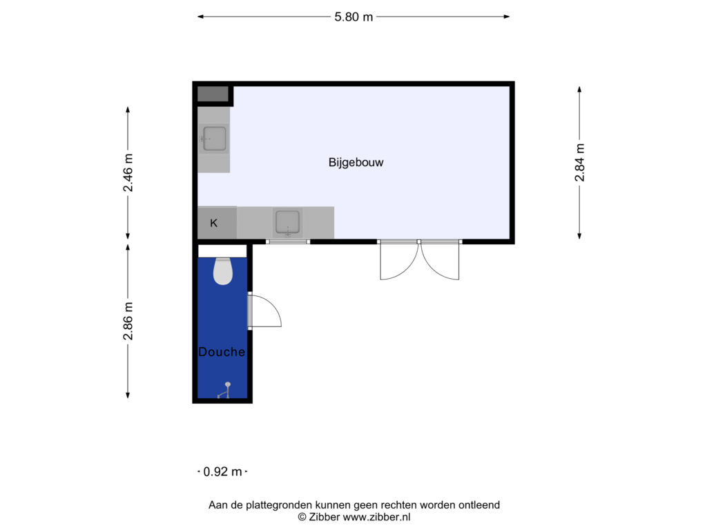 Bekijk plattegrond van Bijgebouw van Raadhuisstraat 6