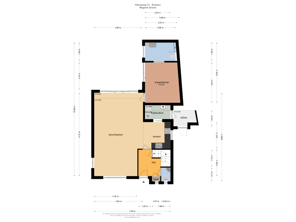 View floorplan of BEGANE GROND of Heereweg 31