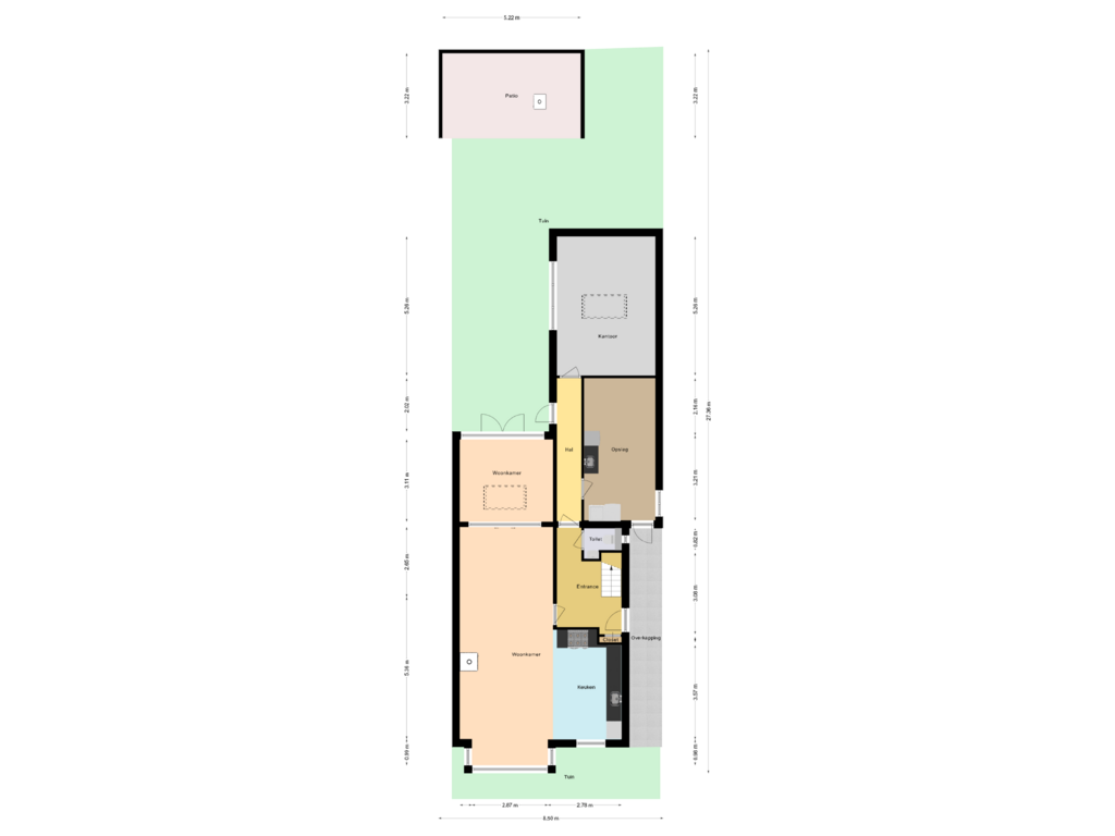 Bekijk plattegrond van Begane grond van Bakkummerstraat 87