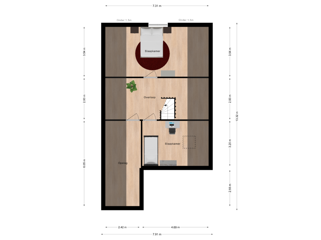 Bekijk plattegrond van Veerhoeklaan 4 Verdieping van Veerhoeklaan 4