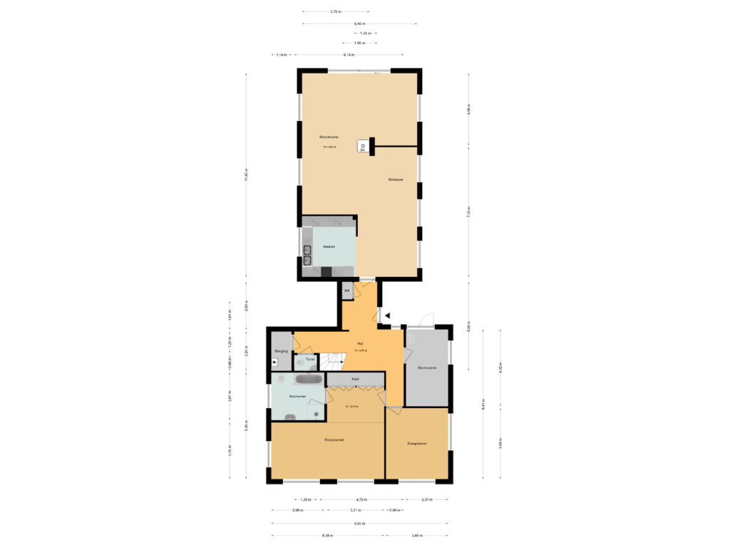 Bekijk plattegrond van Begane Grond van Achtersloot 148