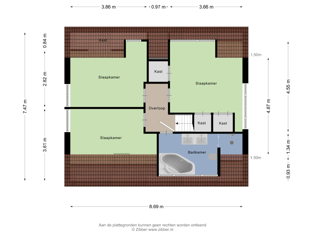 Bekijk plattegrond van Eerste verdiping van Leemringweg 18