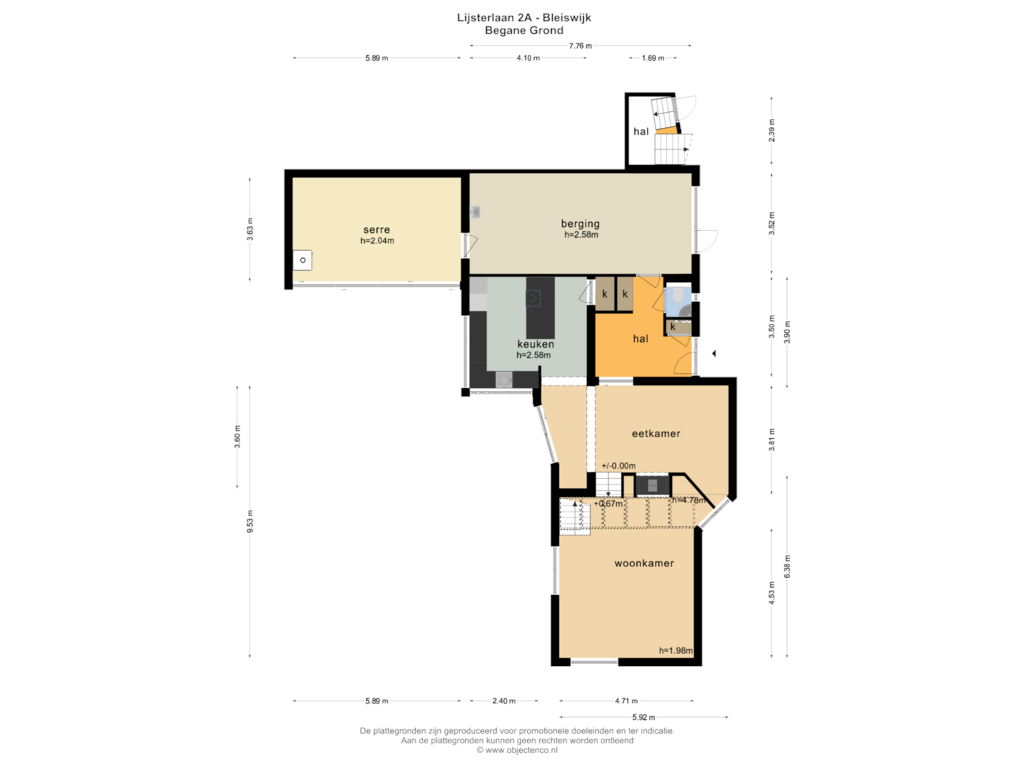 View floorplan of BEGANE GROND of Lijsterlaan 2-A