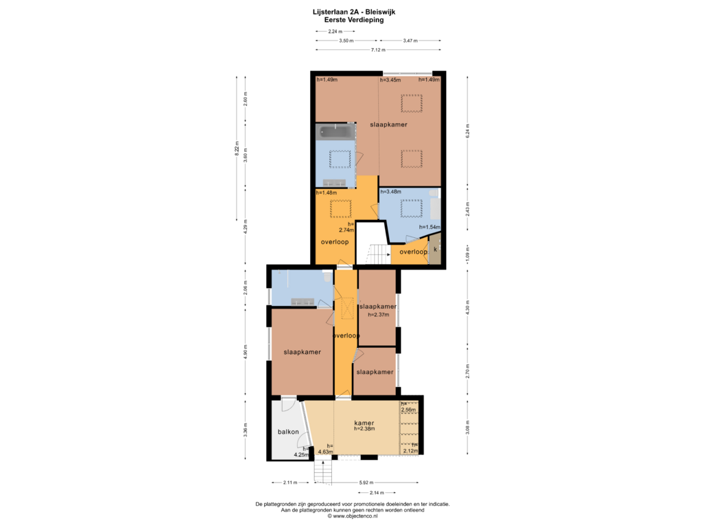 View floorplan of EERSTE VERDIEPING of Lijsterlaan 2-A