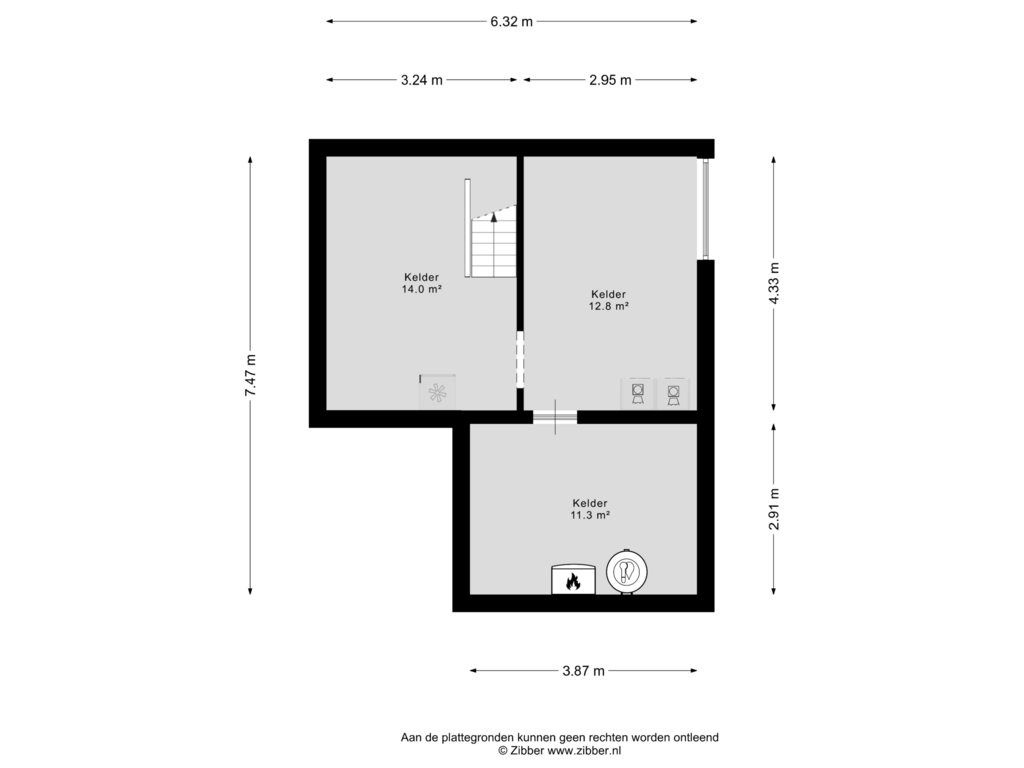 View floorplan of kelder of Krekelberg 5