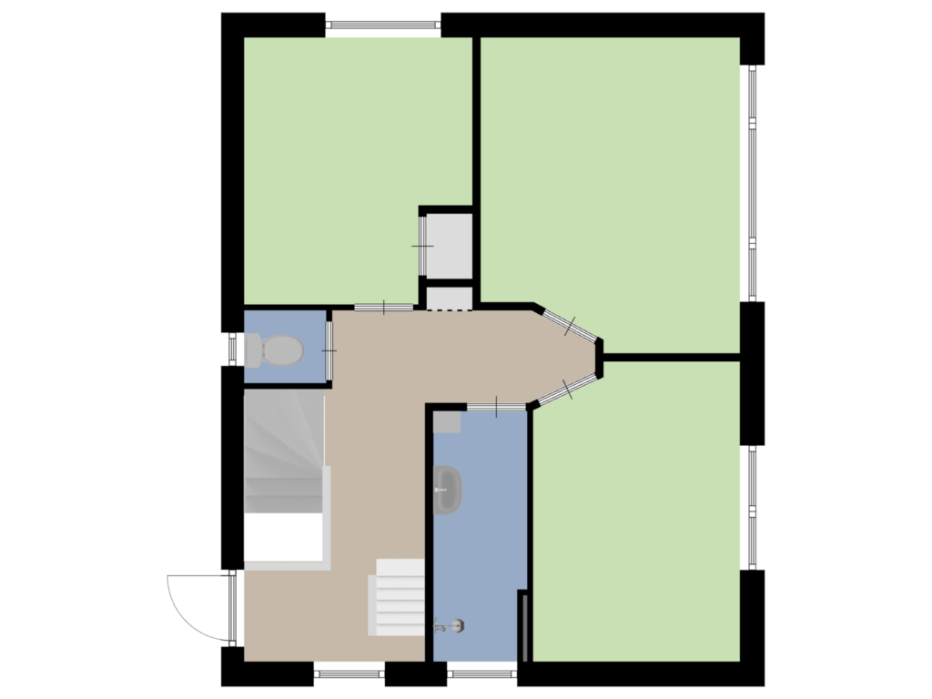 Bekijk plattegrond van Eerste Verdieping van Koningin Julianaplein 19