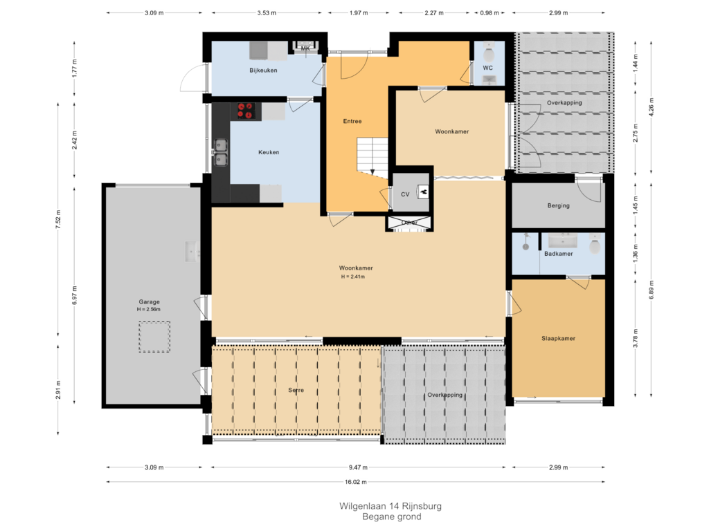 Bekijk plattegrond van Begane grond van Wilgenlaan 14