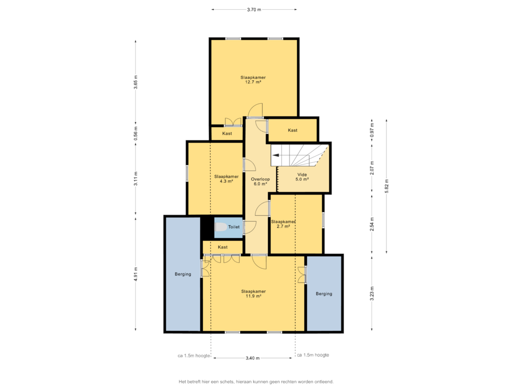 Bekijk plattegrond van 1e verdieping van Barkelastraat 8