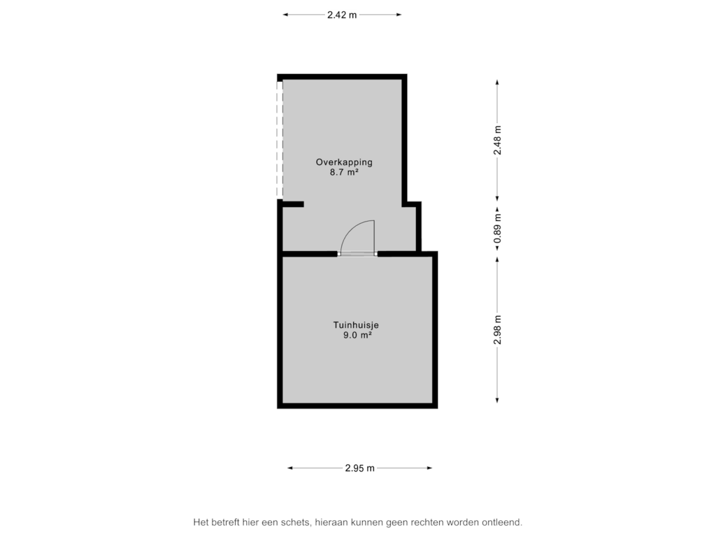 Bekijk plattegrond van tuinhuisje van Barkelastraat 8