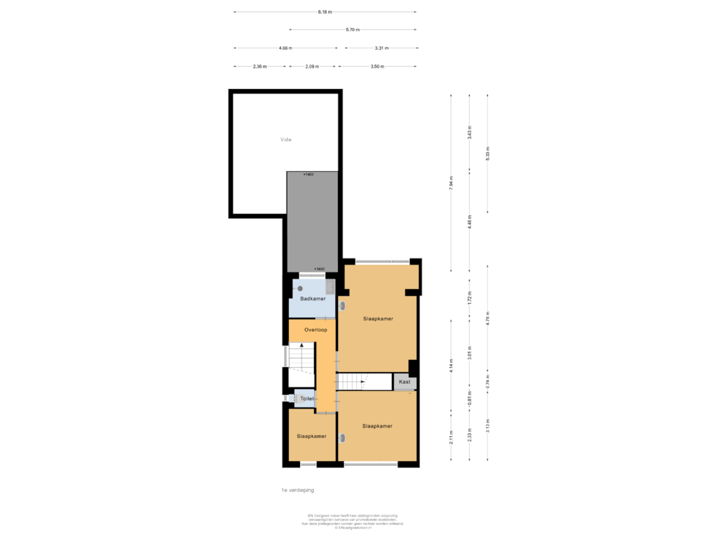 Bekijk plattegrond van 1e verdieping van Stationsweg 46