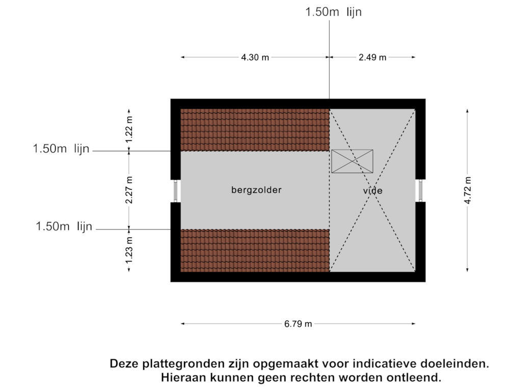 Bekijk plattegrond van 1e verdieping Zolder van Lange Putseweg 2