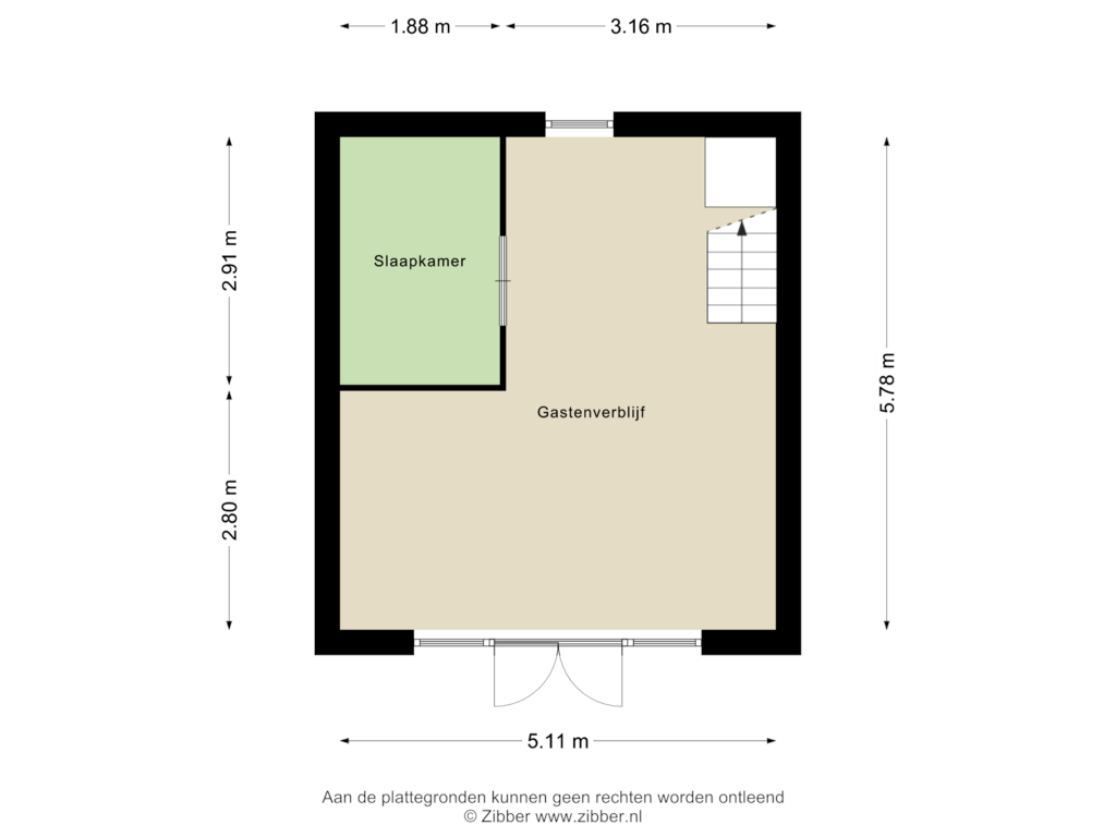 Bekijk plattegrond van Gastenverblijf van Streeksterweg 2