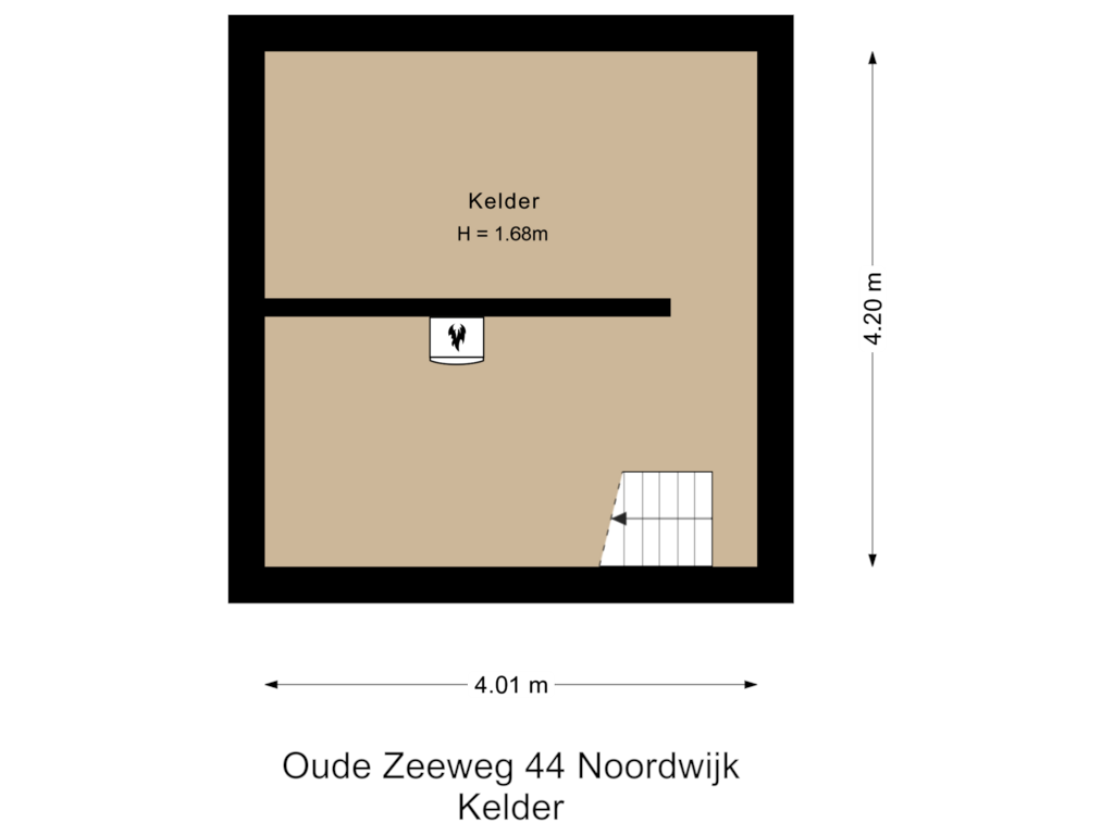 Bekijk plattegrond van Kelder van Oude Zeeweg 44