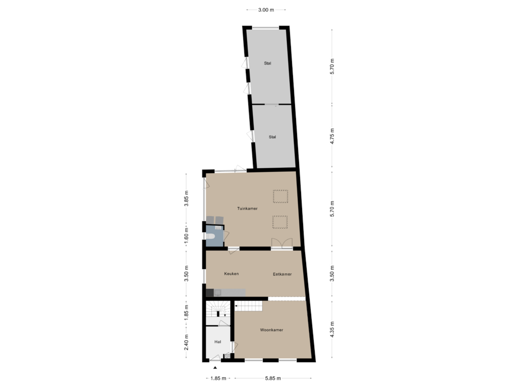 Bekijk plattegrond van Begane grond van Kerkstraat 72