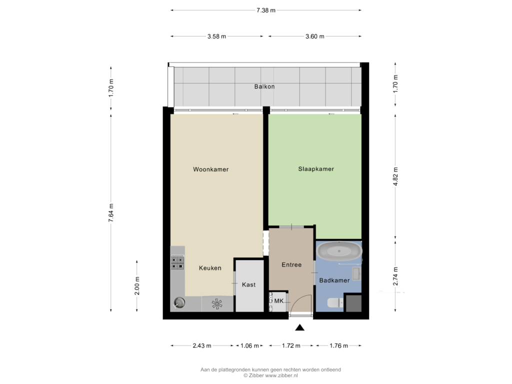 Bekijk plattegrond van Begane Grond van Duindistel 46