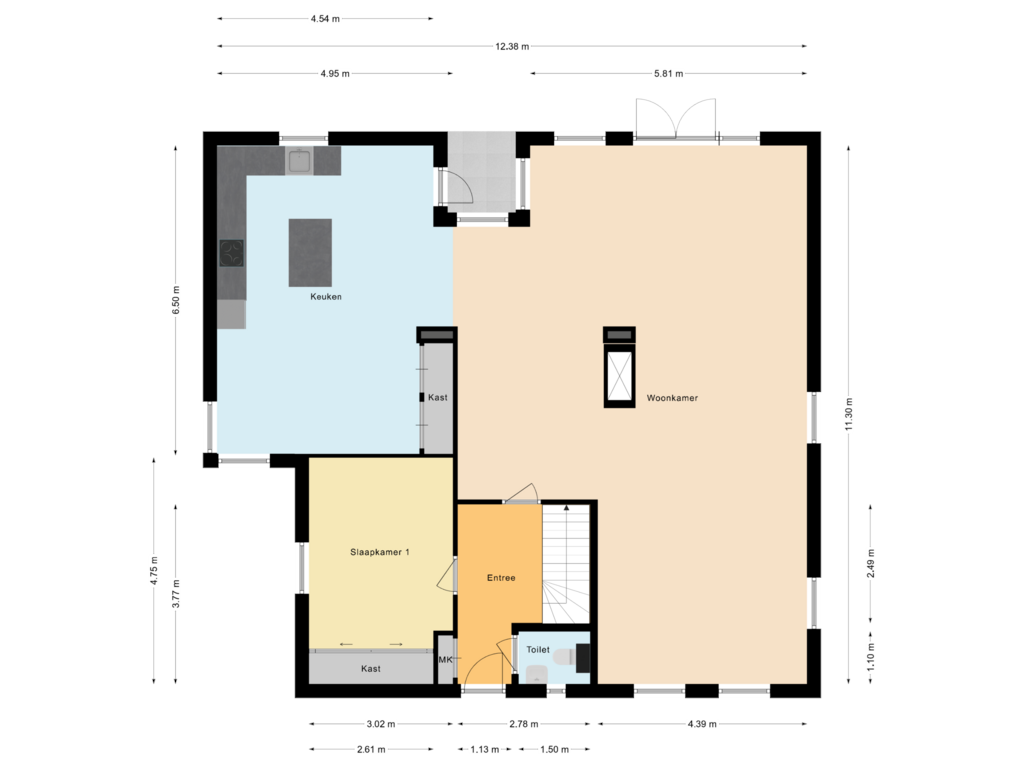 Bekijk plattegrond van Begane grond van Hooijdonk 7