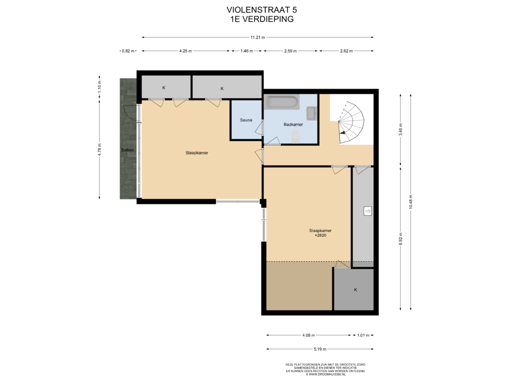 Bekijk plattegrond van 1E Verdieping van Violenstraat 5