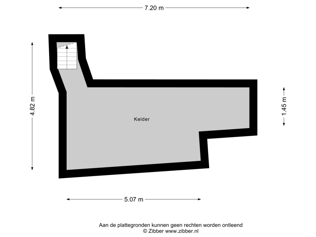 Bekijk plattegrond van Kelder van Noordzijde Haven 44