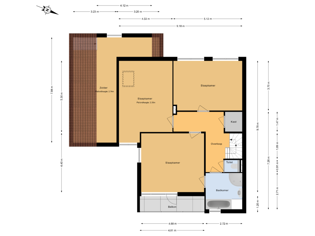 View floorplan of 1e Verdieping of Sparrendreef 4