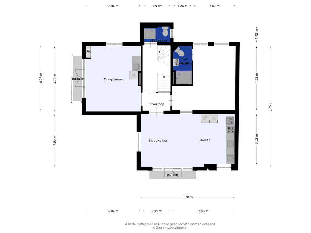 Bekijk plattegrond van Eerste verdieping van Emmastraat 23-23A