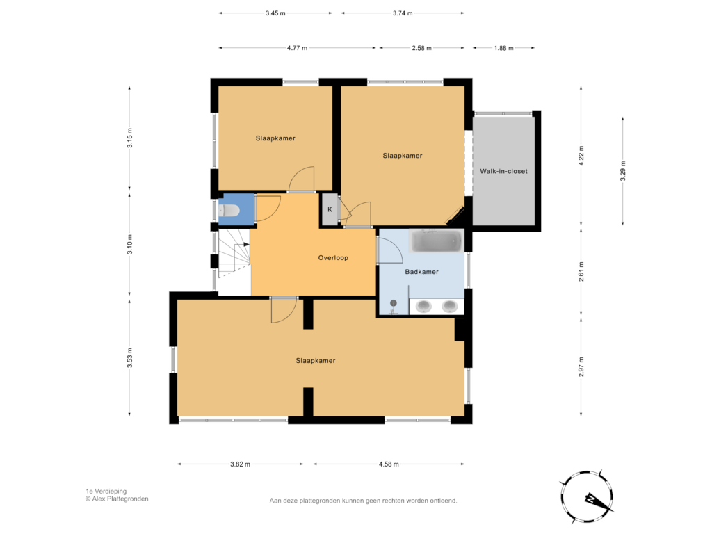 Bekijk plattegrond van 1e Verdieping van Zijdeweg 26