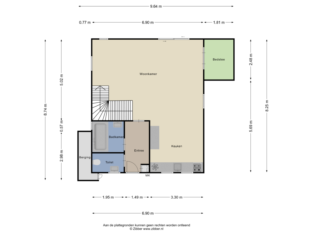 View floorplan of Begane Grond of Oranjekanaal NZ 10-0002