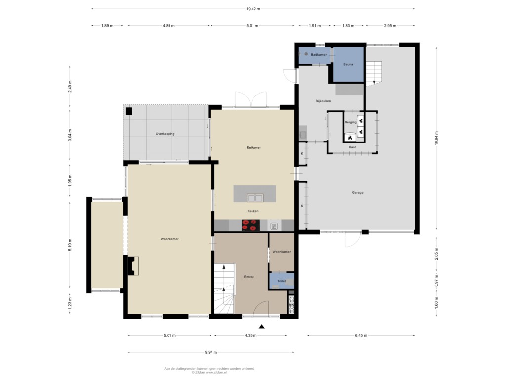 Bekijk plattegrond van Begane Grond van Nassaulaan 1