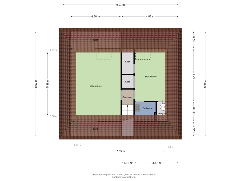 Bekijk plattegrond van Tweede Verdieping van Nassaulaan 1