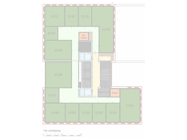 Plattegrond 13e verdieping