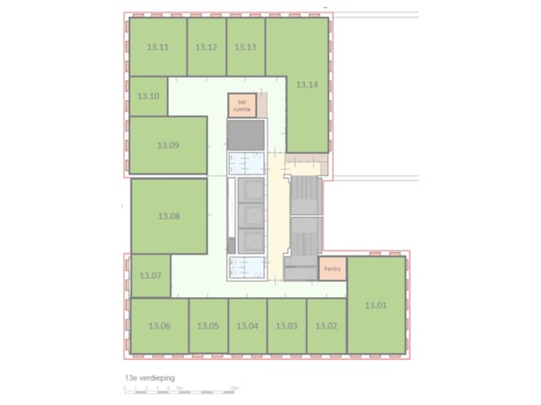 Plattegrond 13e verdieping