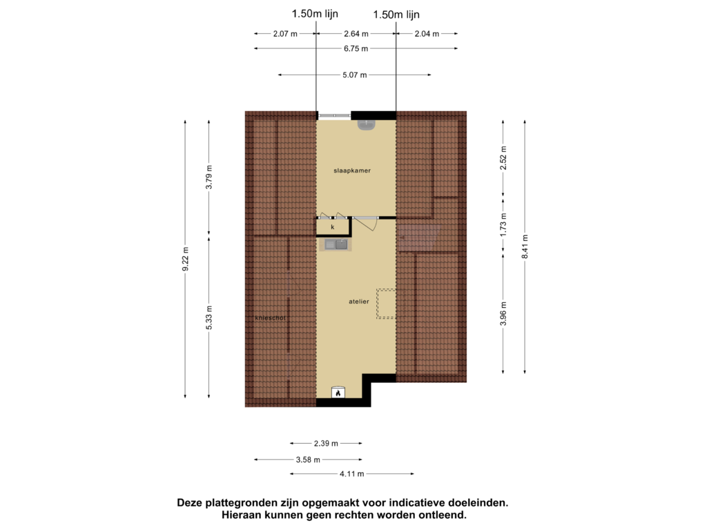 View floorplan of 2e verdieping of Het Schol 22