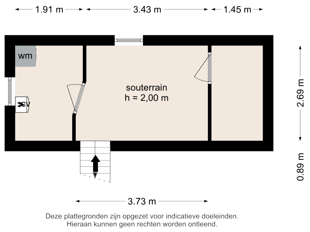 Bekijk plattegrond van souterrain van Wijsstraat 50