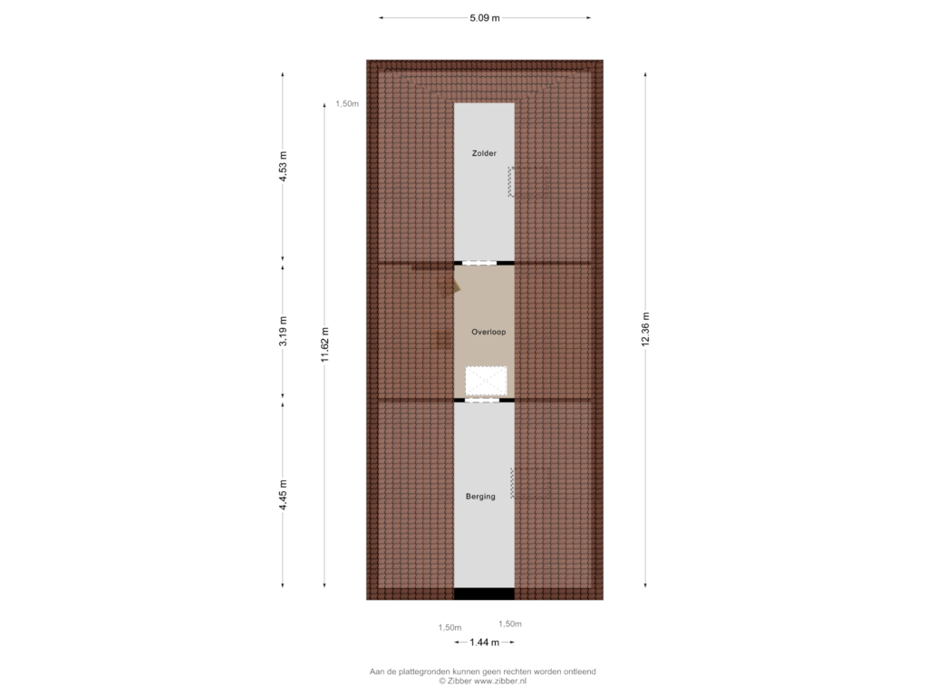 Bekijk plattegrond van Zolder van Vondellaan 116