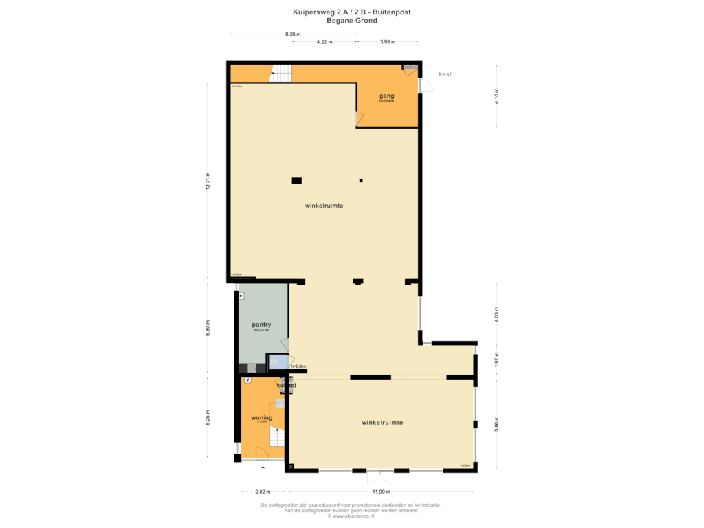 Bekijk plattegrond van BEGANE GROND van Kuipersweg 2-B