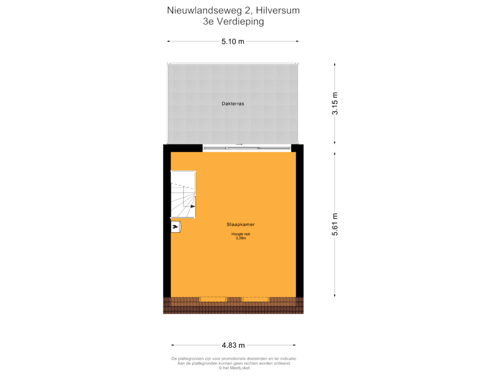 Bekijk plattegrond van 3e Verdieping van Nieuwlandseweg 2