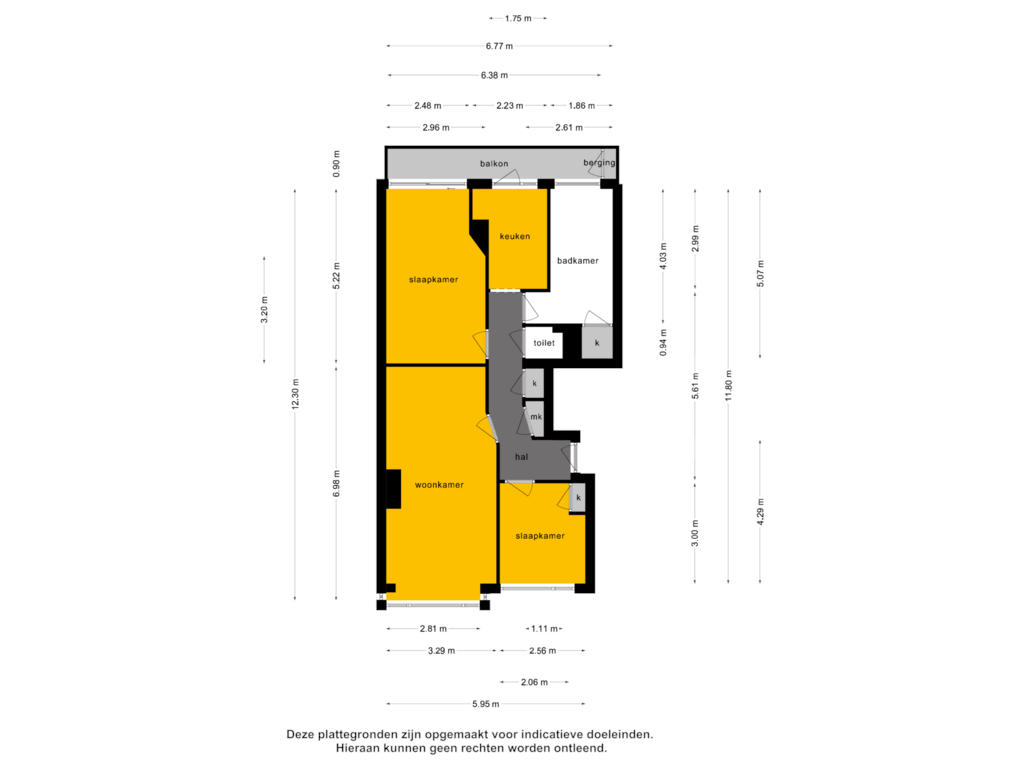 Bekijk plattegrond van appartement van Den Helderstraat 86