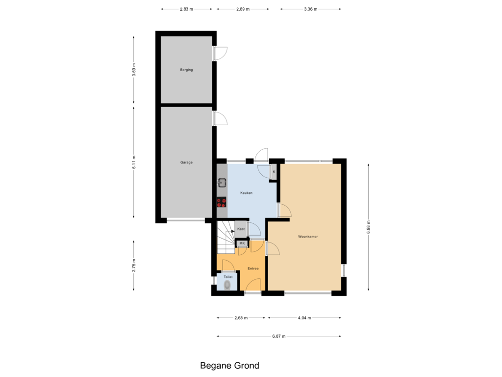 Bekijk plattegrond van Begane Grond van Noordwal 18