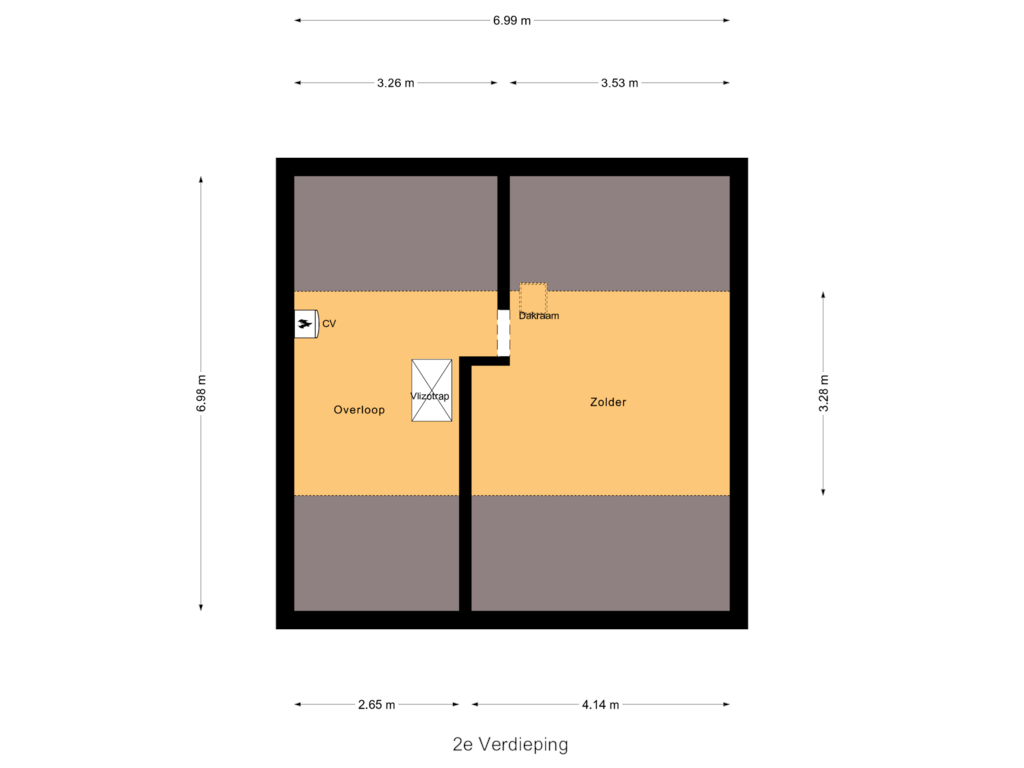 Bekijk plattegrond van 2e Verdieping van Noordwal 18