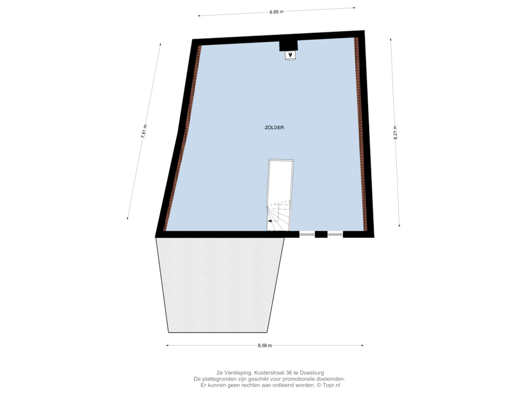 Bekijk plattegrond van 2e Verdieping van Kosterstraat 36