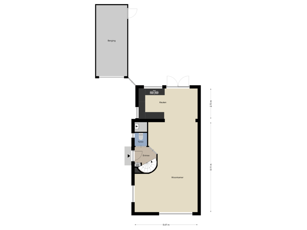 View floorplan of Begane Grond of Beatrixlaan 11