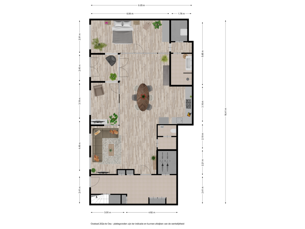 Bekijk plattegrond van First floor van Oostwal 202-A