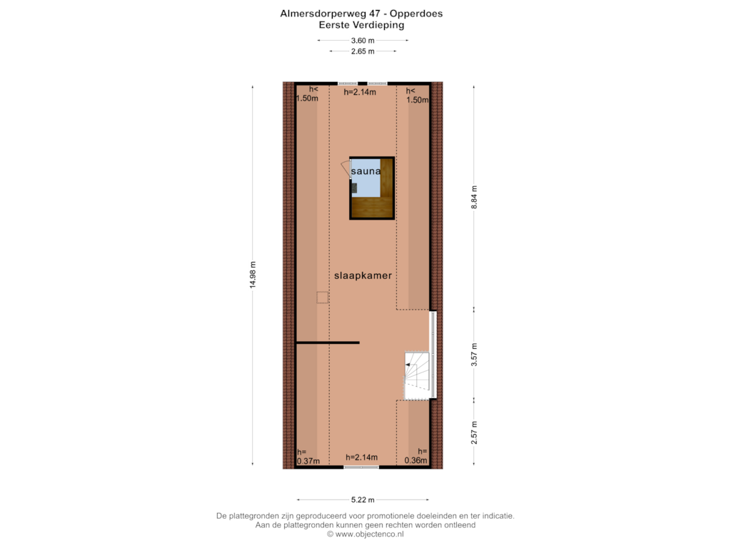 Bekijk plattegrond van EERSTE VERDIEPING van Almersdorperweg 47