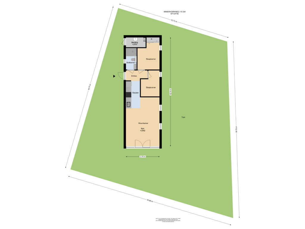 View floorplan of Situatie of Immerhornweg 15-334