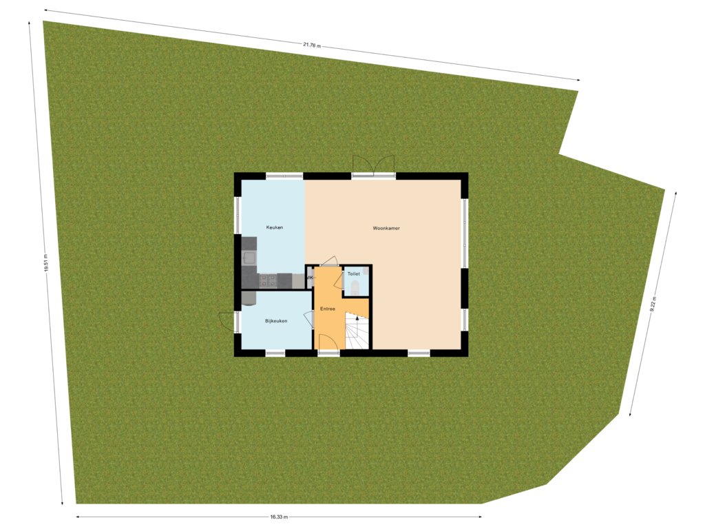 View floorplan of Situatie of Warmenbossenweg 3-16