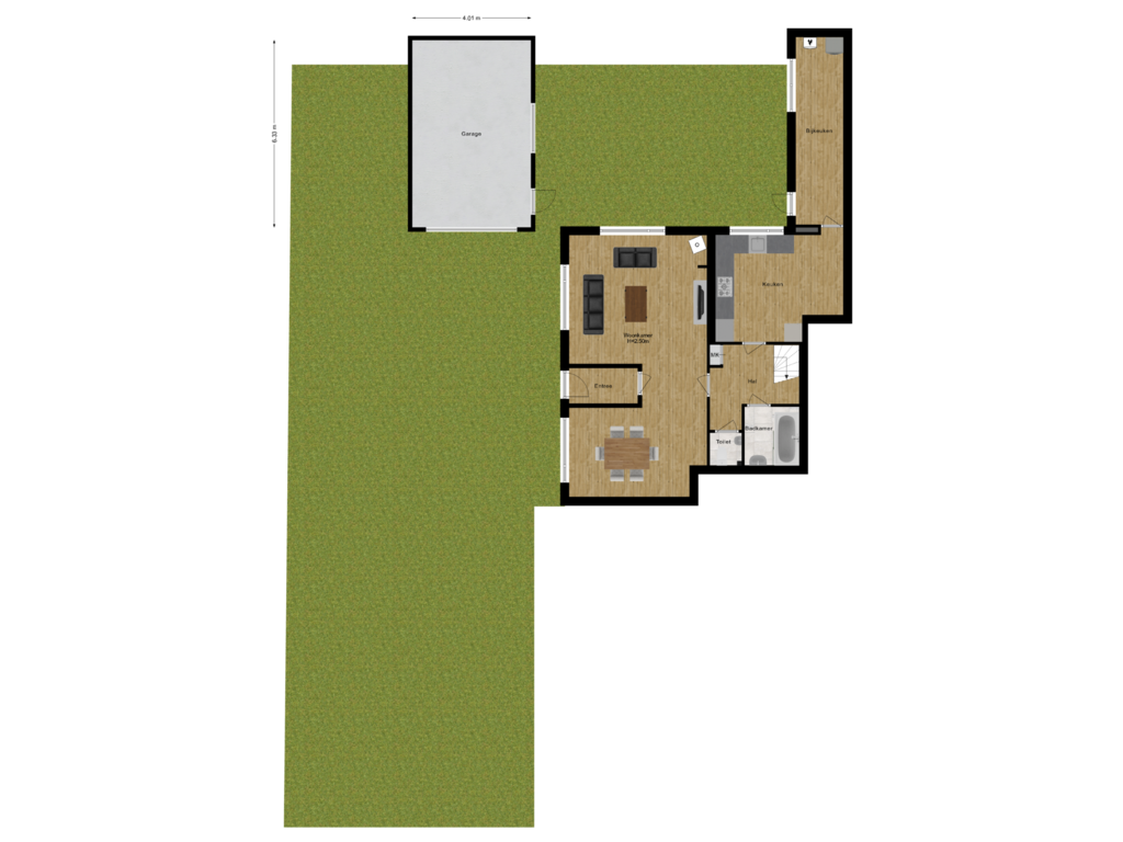 Bekijk plattegrond van Situatie van Kerkendijk 148-A