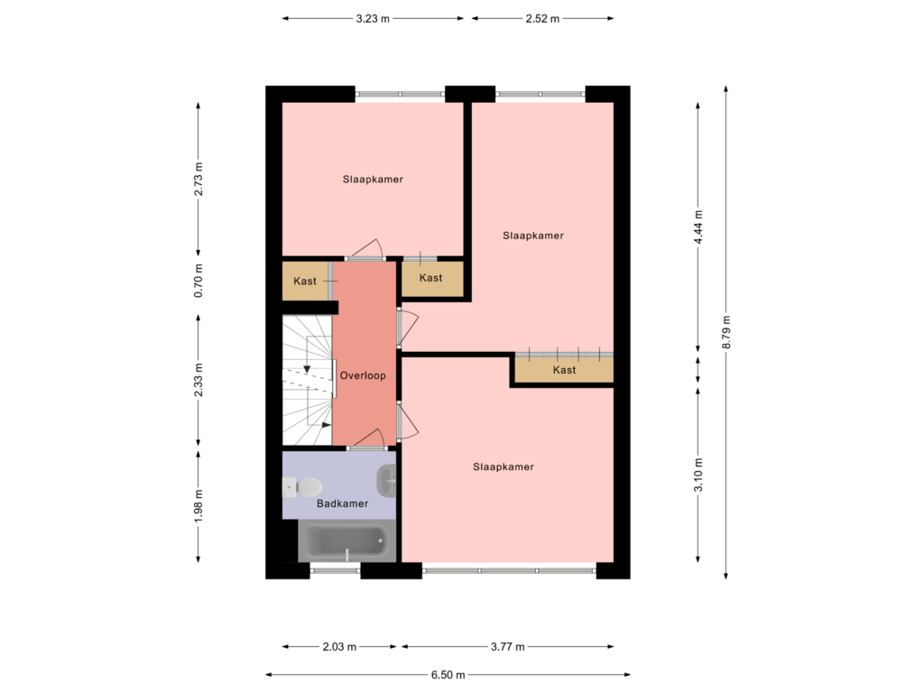 Bekijk plattegrond van 1e verdieping van Kruiskroft 26