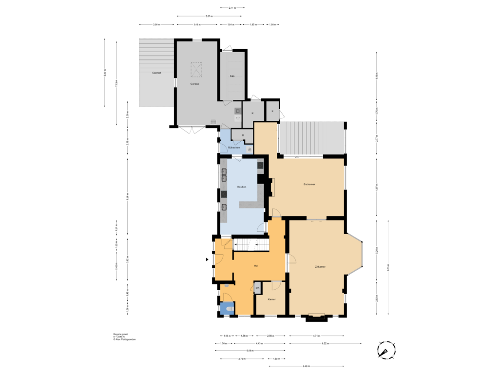 Bekijk plattegrond van Begane grond van Groot Haesebroekseweg 21