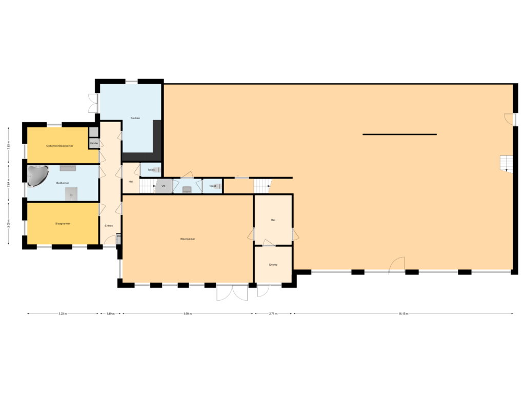 Bekijk plattegrond van Begane Grond van Hoofdweg 254