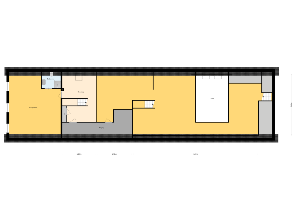 Bekijk plattegrond van 1e Verdieping van Hoofdweg 254